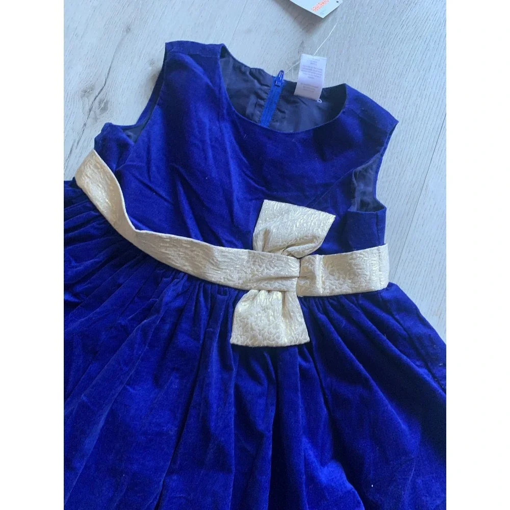 Gymboree Royal blue velvet dress girls sz 5T NWT Christmas‎ holidays formal